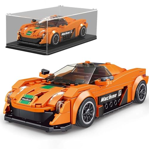 Mould King Speed Champions McLaren P1 Modellauto-Bauset mit Vitrine, 27004 Superauto-Bausteine, Rennwagen-Spielzeug für Erwachsene und Kinder ab 8 Jahren, 306 Teile