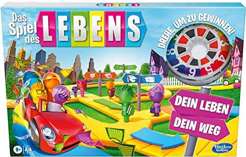 Hasbro F0800100 Das Spiel des Lebens, Brettspiel für die ganze Familie für 2 â€“ 4 Spieler, für Kinder ab 8 Jahren, enthält Bunte Stifte