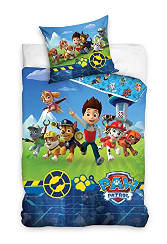 Paw Patrol Bettwäsche Bettbezug 135x200 80x80 Baumwolle