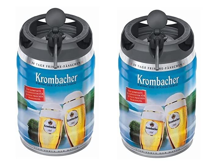 2 x Krombacher Pils Frische-Fässchen, 5 Liter 4,8% vol. Partyfass