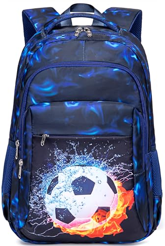 LEDAOU Schulrucksack Jungen Teenager Mädchen Rucksäcke Schultaschen Kinder Wasserdicht Leichtgewicht Schulranzen Groß für Schule Geschenke (Blau)