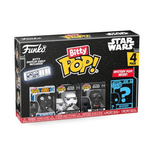 Funko Bitty Pop! Star Wars - Darth Vader™, TIE Fighter Pilot™, Stormtrooper™ und eine Überraschungs-Mini-Figur - 0.9 Inch (2.2 cm) Sammlerstück Stapelbares Display-Regal Inklusive
