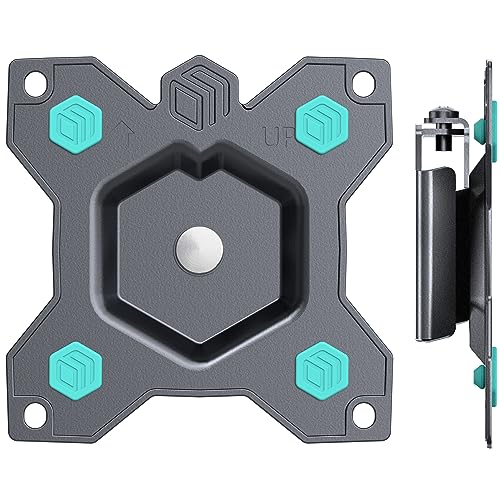ONKRON Monitor Wandhalterung für 10-35 Zoll Bildschirm bis 20 kg, universal TV Halterung 360 Grad drehbar VESA 75x75 & 100x100 Ultra Slim TV Wandhalterung flach/Monitorhalterung Wand Schwarz R1-B