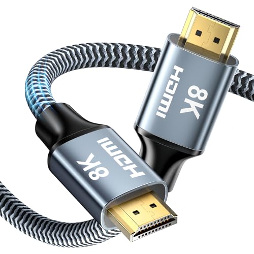 CABNEER 8K HDMI 2.1 Kabel 10m, HDMI Kabel Hoch Geschwindig 48Gbps 8K@60Hz 4K@120Hz 2.2/2.3 für Dolby eARC HDCP HDR, Kompatibel mit HDTV, Laptop etc