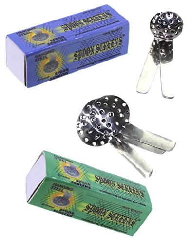 Budawi® 24 x Einhängesiebe Ø 12 & 18 mm aus Stahl für Bong Stecksiebe Spoon Screen Wasserpfeifen Einhängesieb Glasbong