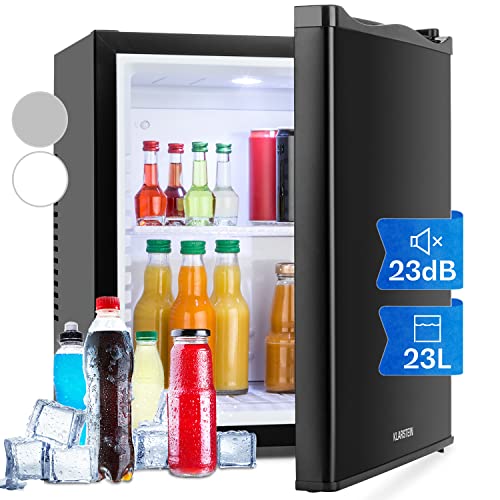 Klarstein MKS-10 Mini Kühlschrank Minibar Getränkekühlschrank (19 Liter Volumen, 0 dB, geräuschloser Betrieb, Innen-Beleuchtung)
