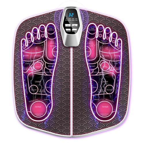 IUHFSIFS Fußmassagegerät 【Fortschrittliche EMS - Technologie】【Tiefenmuskelaktivierung - Schnelle Erholung】EMS Fussmassagegerät Mit 8 Massageprogramme 32 Intensitätsstufen, Foot Massager