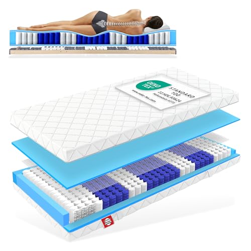 Matratzen Perfekt 7-Zonen Taschenfederkern Köln 100x200 cm 20 cm Höhe Härtegrad H5 Orthopädisch mit exzellenter Punktelastizität Waschbarer Bezug (bis 60°C) Allergikerfreundlich