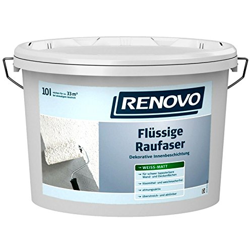 Renovo Flüssige Rauhfaser 10 Liter Raufaser Strukturfarbe Rollrauhfaser