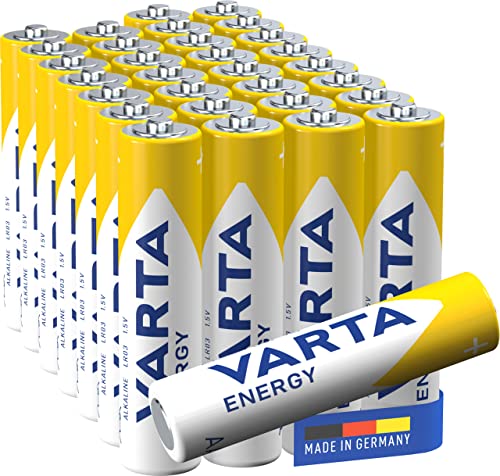 VARTA Batterien AAA, 30 Stück, Energy, Alkaline, 1,5V, Verpackung zu 80% recycelt, für einfachen Grundbedarf, Made in Germany