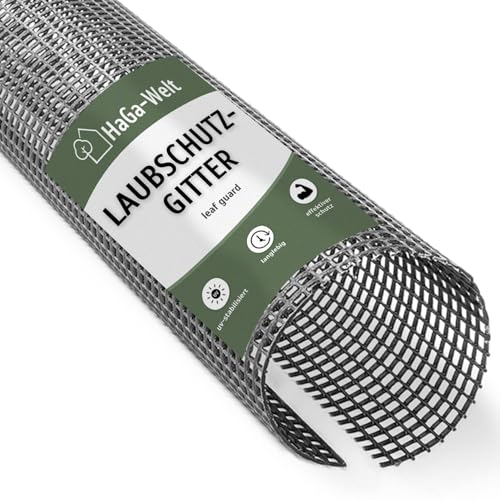 HaGa Dachrinnen Laubschutz | 100mm-125mm in 2m Länge | 1 Stk – Laubschutzgitter für Dachrinnen – Laubfang in schwarz – UV-beständig – langlebiges Material - Laubschutzgitter – Regenrinnen Laubschutz
