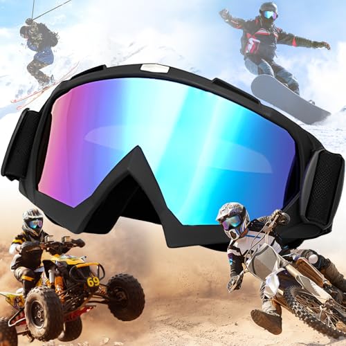 Weploda Hochwertige Motorradbrillen, Crossbrille, Antibeschlag-Uv-Brille Mit Schaumstoffpolsterung, Sowohl für Damen Als Auch für Herren, Geeignet für Outdoor-Sportarten