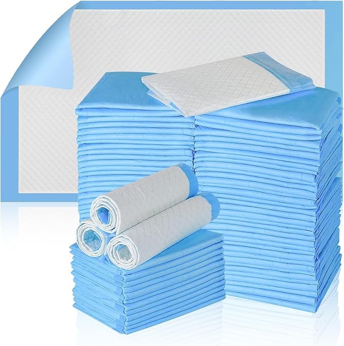 Sehr saugfähige Einweg-Urin-Pads für Erwachsene, auslaufsichere Betteinlagen für Inkontinenz, schnell trocknend, atmungsaktive Unterlagen und Tischschutzmatte, 43,2 x 33 cm, 100 Stück