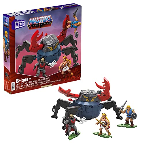 MEGA HFF27 - Mega Construx Masters of The Universe She-Ra vs Hordak & Monstroid Angriff Fahrzeug Baukasten, Bauspielzeug für Kinder, tolles Spielzeug Geschenk ab 8 Jahren