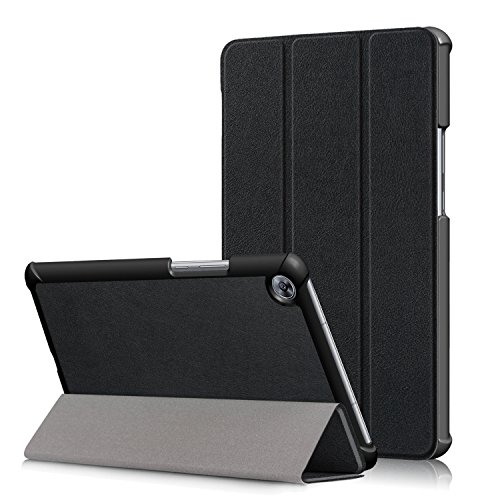 HereMore Huawei MediaPad M5 8.4 Hülle, Ultra Schlank PU Leder Tasche Ständer Schutzhülle Smart Cover mit Auto Schlaf/Wach Funktion für Huawei MediaPad M5 8.4 Zoll 2018 Modell Tablet PC, Schwarz