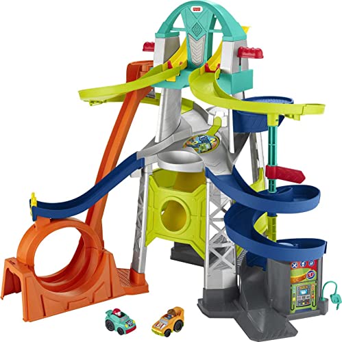 Fisher-Price GMJ12 - Little People Action Rennbahn, Fahrzeug-Spielset für Kleinkinder und Vorschulkinder