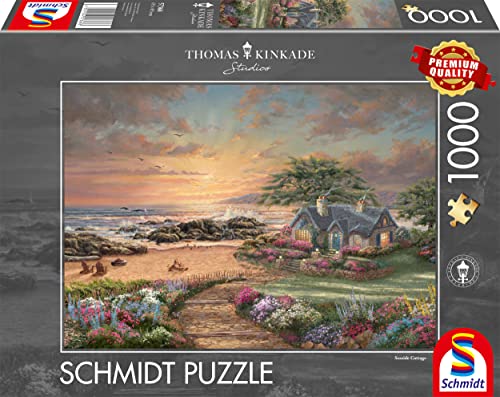 Schmidt Spiele 57368 Thomas Kinkade, Seaside Cottage, 1000 Teile Puzzle, Normal