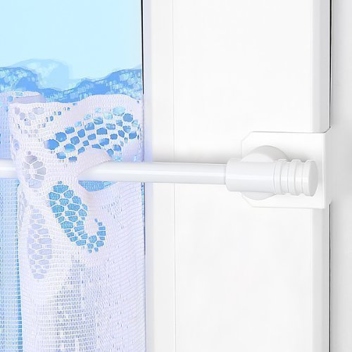 Gardinenstange 'Basic' Fix-Klick, ausziehbar, weiß, Klemmstange, Spannfix, inkl. Fensterhaken/Befestigung, Klemmbereich von 15-20 mm, verschiedene Längen (75-110 cm ausziehbar)