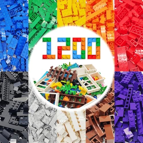WYSWYG 1200 Teile Bausteine, 1.6 kg Steine Box, Kompatibel, Basic Building Bricks Set, Geeignet für Jungen und Mädchen ab 6 Jahren