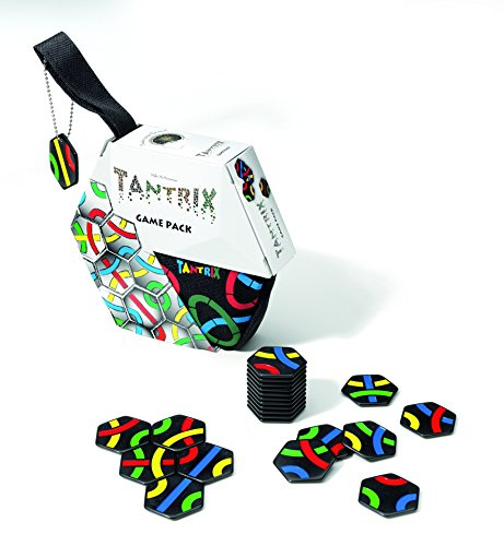 Tantrix Strategiespiel Game Pack - Schwarze Spielsteine + Mitnahmebeutel - Denkspiel, Puzzlespiel, Legespiel, Partyspiel, Familienspiel mit Logik Rätseln für 1-6 Spieler - Knobelspaß für Groß & Klein