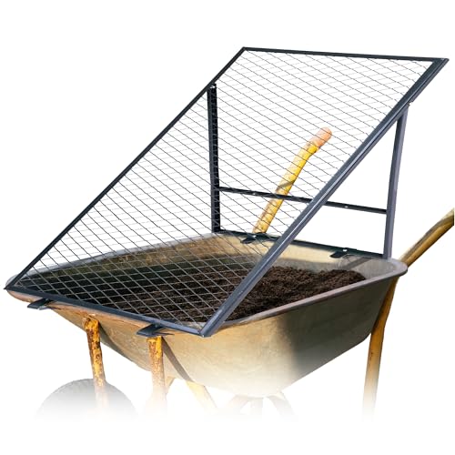 Novatool Boden Durchwurfsieb für Schubkarre 100x50 cm, aus pulverbeschichtetem Stahl, Durchwurfgitter Sieb für Erde Sand Kompost, Gartensieb Metallsieb Gitter Erdsieb Kompostsieb Gartenerde