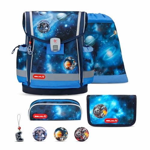 Belmil Classy Plus Schulranzen Set 5-teilig mit Brustgurt (405-78/AG/S) (Galaxy Light)