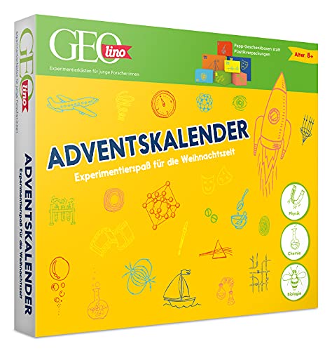 FRANZIS 67070 - GEOlino Adventskalender Naturwissenschaften (Physik, Chemie & Biologie), Experimentierspaß für die Weihnachtszeit, für Kinder ab 8 Jahren