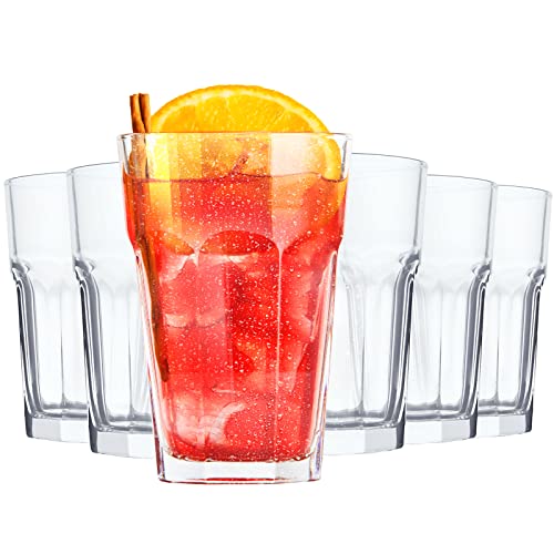 Konzept 11 - Wassergläser Set 320ml Transparent - Trinkgläser, Saftgläser, Cocktailgläser, Latte Macchiato Gläser - 6er Set Gläser für Wasser, Saft und Cocktails