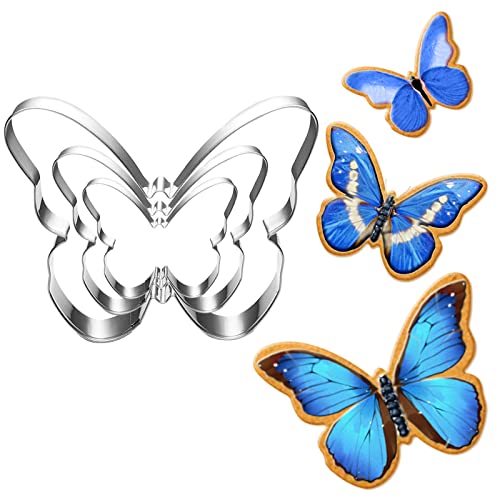 Schmetterling AusstecherSet-3 Stück-10cm 8 cm 6cm-Spülmaschinenfeste Fondant Schmetterling Ausstechformen zum Backen