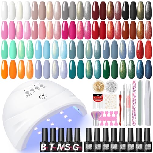 COSCELIA 20 Farben UV Nagellack Set mit UV Lampe - Nagelset Gelnägel Starterset- Schwarz Weiß Rot Grün Grau - Nagel Sets Gel Nägel für Anfänger - Gelnägel Set - Nail Art Set