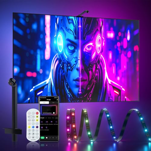 MIWATT 3.8M TV LED Hintergrundbeleuchtung mit AR Sensor für 43-60 Zoll PC, TV Monitor, Smart TV Leuchten hinter diesem Sync mit Bildschirm, kompatibel mit App Music Sync, für Gaming Room