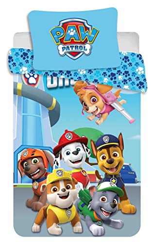 PAW PATROL, 100% Baumwolle, Blue, 100 x 135 + 40 x 60 cm