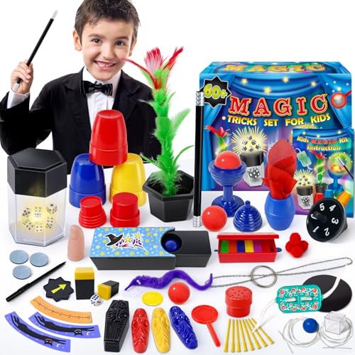 Heyzeibo Zauberkasten - Zaubertricks Set für Kinder mit Zauberstab, Neuheit Magie Requisiten Zauber Tricks Geburtstag Geschenk für Magier Junge Mädchen