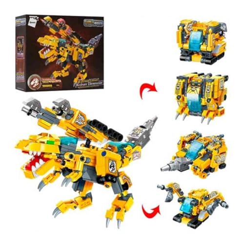 QMAN 41223 - Würfelbaustein-Set Kaiser-Dinosaurier - Kreatives Bauset für Kinder ab 6 Jahren, Tragbares Design, Kompatibel mit Anderen Marken