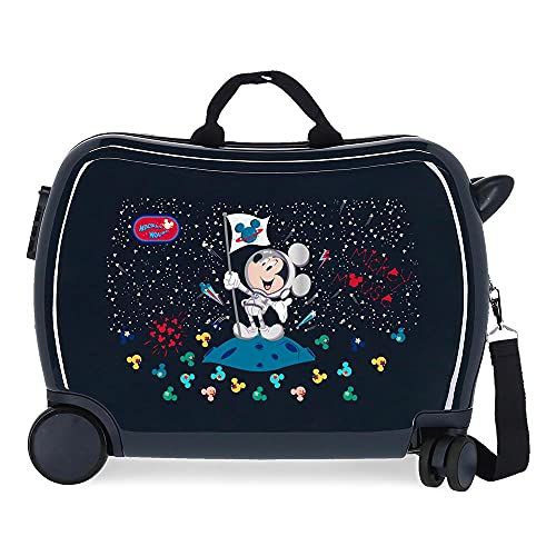 Disney Mickey Mickey on The Moon Kinderkoffer, Blau, 50 x 38 x 20 cm, starrer ABS-Kombinationsverschluss seitlich, 34 1,8 kg, 4 Räder, Handgepäck.