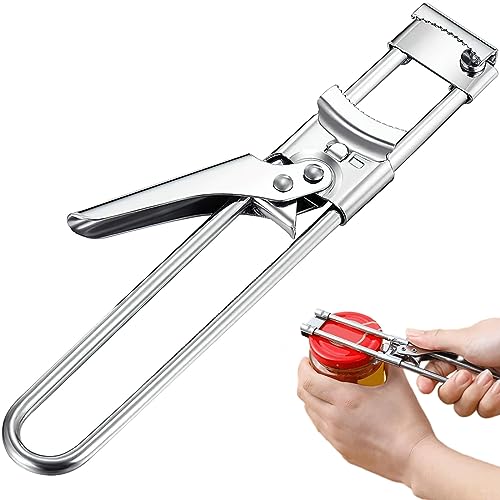 Deckelöffner Edelstahl Glasöffner Einstellbare Glasöffner Schraubdeckelöffner Manueller Glasöffner Deckelöffner Edelstahl Glas Öffner für Senioren Küchenhelfer