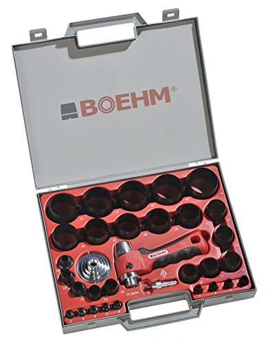BOEHM JBL250PA Locheisensatz 2-50mm inkl. Halter, Aufnahmescheibe & federnder Zentrierspitze im Kunststoffkoffer