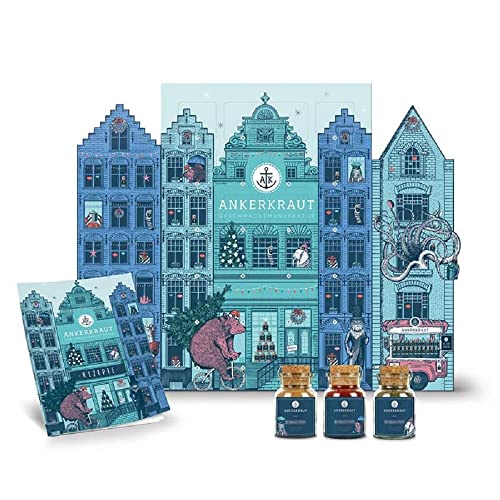 Ankerkraut Premium Adventskalender, der Klassiker Kalender | 24 Gewürz-Überraschungen für die Weihnachtszeit | 1,5 kg Gewürze als Geschenk für Männer und Frauen | Hingucker für zu Hause