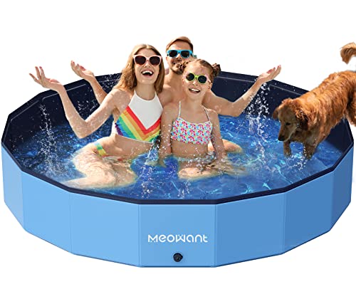 Meowant Hundepool Faltbar, Hundebadewanne, Planschbecken Groß Verdickt PVC, Extra Großer Outdoor-Faltbarer Kinderpool, Tragbare Rutschfestes Hundeplanschbecken, Keine Pumpe Benötigt(200 x 30 cm)