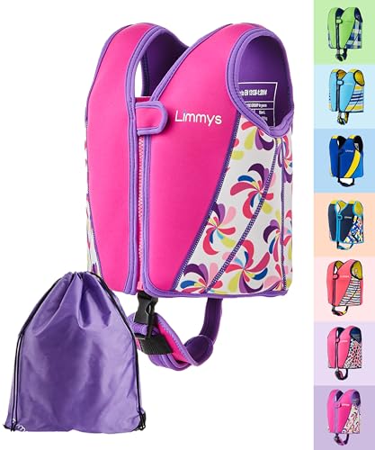 Limmys Premium Schwimmweste Kinder - Schwimmhilfe für Kinder und Kleinkinder – Moderne Kinder Schwimmweste Baby, für Jungen und Mädchen - Mit Kordelzug-Tasche