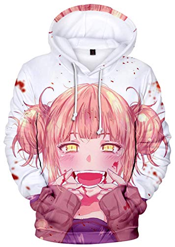 YIMIAO Mädchen Damen Hoodie My Hero Academia Anime Serie 3D Print Kapuzenpullover Pullover(L)
