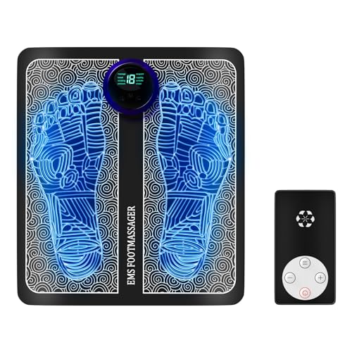 Fussmassagegerät EMS Fußmassagegerät, Tragbares Fußmassagegerät USB-Aufladung, Fussmassagegerät Elektrisches für die Durchblutung Muskelschmerzen Linderung mit 8 Modi und 19 Einstellbare Frequenzen