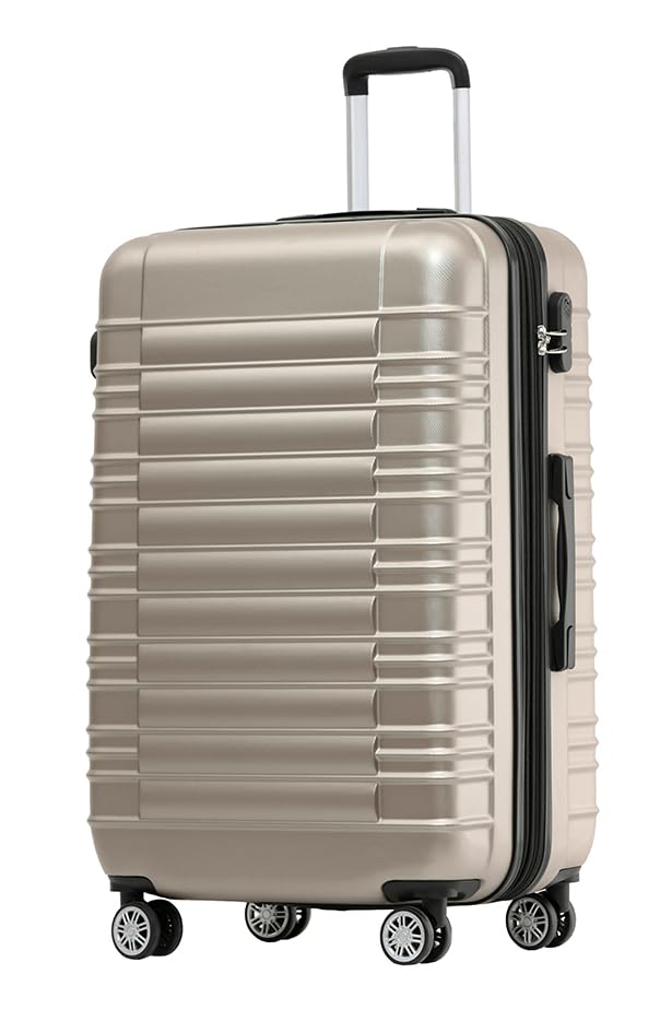 BEIBYE Reisekoffer 2088 Hartschalekoffer Gepäck Koffer Trolley Größe XL in 14 Farben (Champagner)