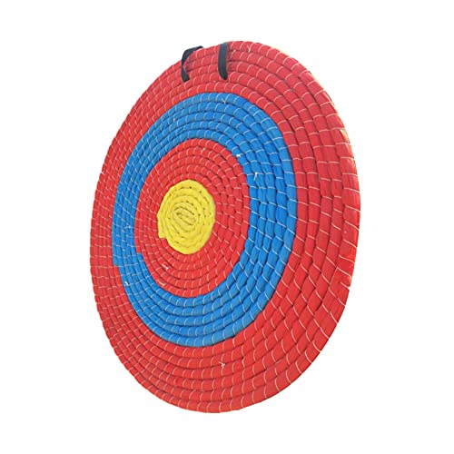 Dequate Rundes Bogenschießen Ziel, Handgefertigtes Stroh Bogen Zielscheibe, 40cm Bogenschießen Ziel Stroh, 4 Ringe Bullseye, Bogenschießen Trainingszubehör