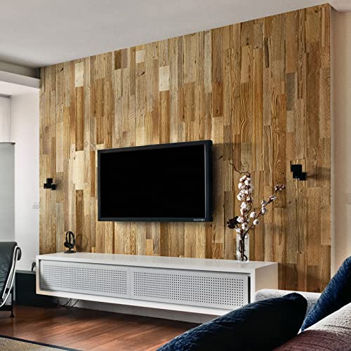 Wandverkleidung aus Altholz, Natürliches Vintage Holz Wandpaneele | model 'Amber Lite' | Wooden Wall Design (Lite 1m2)