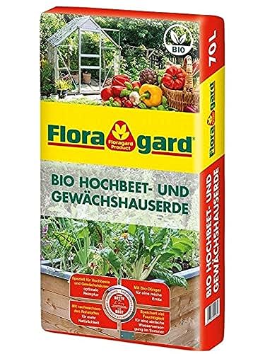 Floragard Bio Hochbeet- und Gewächshauserde, 70 liters, Braun