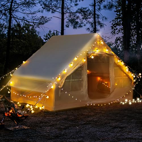 300x210x200cm Aufblasbares Gampingzelt für 2-4 Personen, Großes Outdoor Zelt mit Luftpumpe & 6 Mesh Fenster & 2 Türen, 420D Oxford Wasserdicht 3000mm & UV50+ für 4 Jahreszeiten, 5 Min Schneller Aufbau