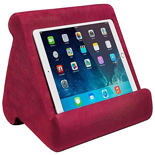 FANIER Universal Tablet-Halterung für iPad, Pad Pillow, weiche Kissen, mehrere Winkel, für elektronische Bücher, Smartphones, elektronische Player, Magazine (Rotwein)