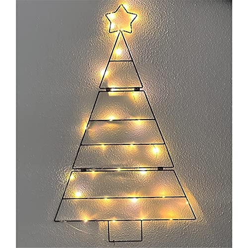 INDA-Exclusiv LED Metall Weihnachtsbaum Tannenbaum Christbaum Deko Schwarz aufhängen klappbar H82xB48cm