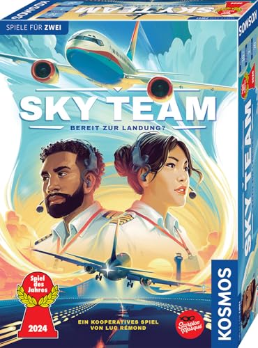 KOSMOS 684044 Sky Team - Bereit zur Landung? Spiel des Jahres 2024, kooperatives Spiel für 2 Personen ab 10 Jahre, Strategiespiel, Brettspiel, Gesellschaftsspiel